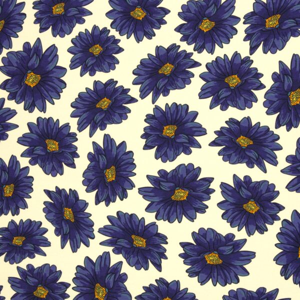 French Terry, Margarita ecru/blau