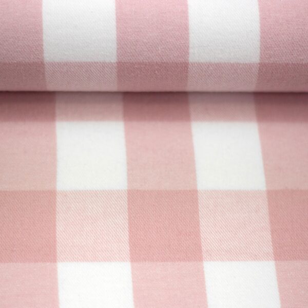 Flanell Karo, rosa/weiß