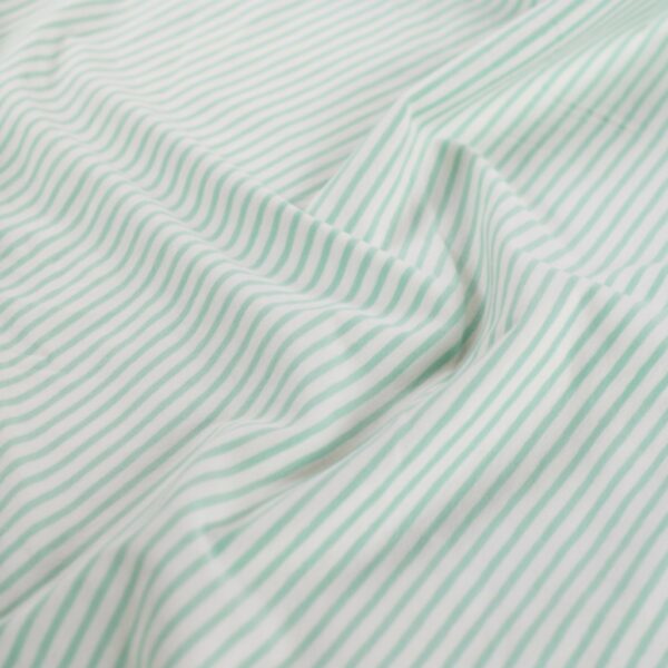 Baumwolljersey Streif mint/weiß – Bild 2