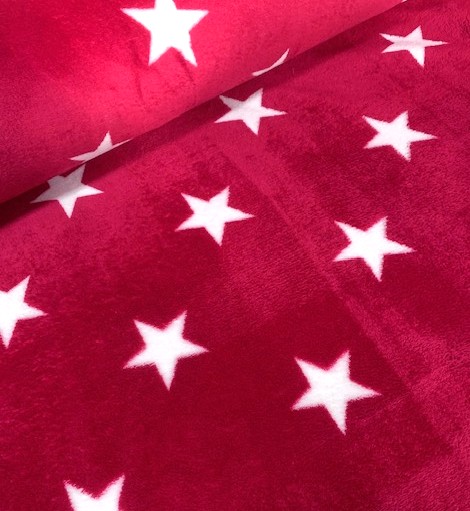 Kuschelfleece Sterne, rot