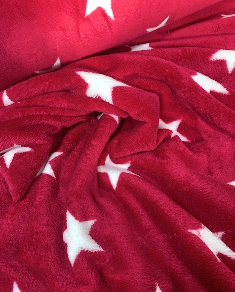 Kuschelfleece Sterne, rot – Bild 2