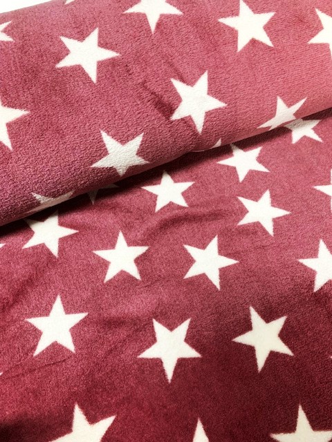 Kuschelfleece Sterne, rose