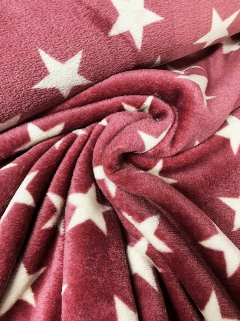 Kuschelfleece Sterne, rose – Bild 2